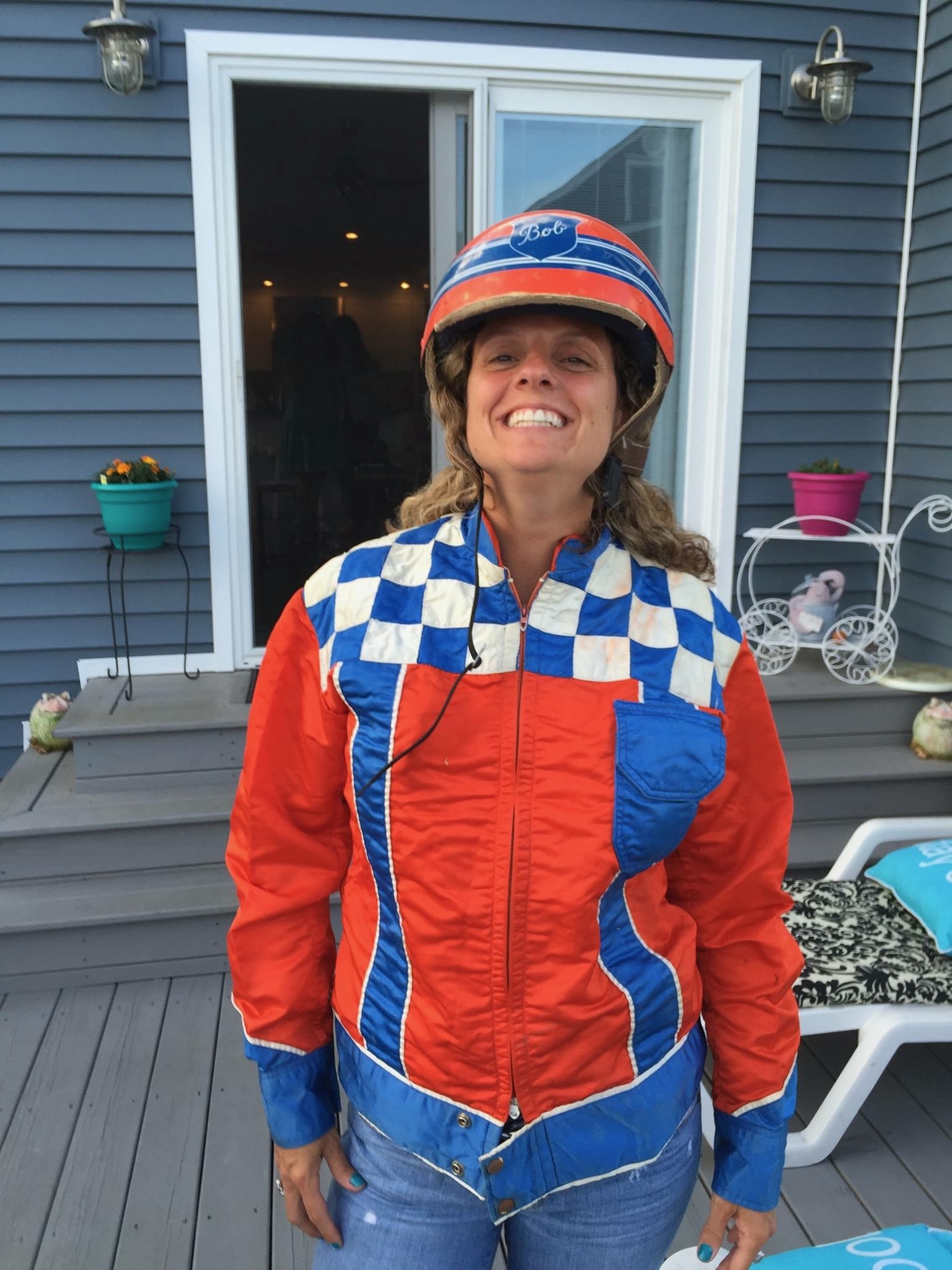 Kimberly in her father's silks